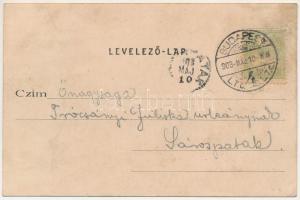 1903 Budapest II. Császár fürdő. Divald Károly 59. sz. (ázott / wet damage)