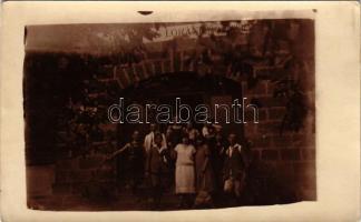 Dobogókő, a Magyar Turista Egyesület Báró Eötvös Loránd menedékháza, turisták. photo