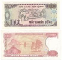 Vietnam 1988. 1000D + 1993. 10.000D "IG 8068712" T:XF,F, szép papír
Vietnám 1988. 1000 Do...