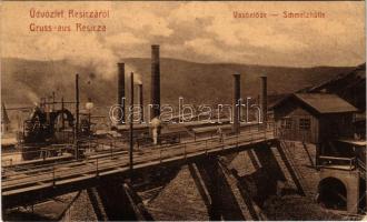 1913 Resicabánya, Resicza, Recita, Resita; vasgyár, vasöntöde, iparvasút. W.L. 1142. / Schmelzhütte / ironworks, iron factory, foundry, industrial railway (EK)