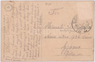 1918 Cegléd, Református templom, Kossuth Lajos szobor, Református elemi fiúiskola. Vasúti levelezőla...