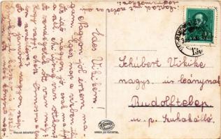 1933 Veresegyház, strandfürdő, Wekerle pensio, fürdőzők + "VÁC - RÁKOSPALOTA - ÚJPEST 190"...