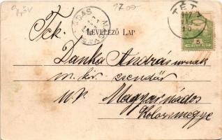 1907 Tét, Téth; Katolikus templom, Kir. járásbíróság, postahivatal, Kisfaludy ház. Báthory J. kiadás...