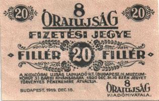1919. "8 Órai Újság" 20f T:I-