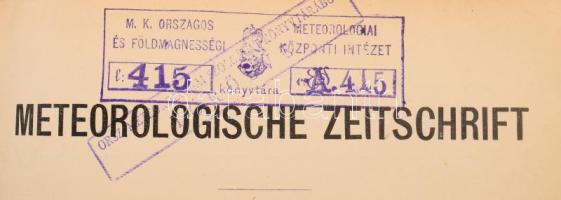 Meterologische Zeitschrift 5 kötete: 1897, 1900, 1903, 1906, 1908. Wien,1897-1908, Ed. Hölzel. Átköt...