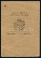 1928 A Magyar Királyság által kiállított útlevél Doroszlai Sándor részére, fénykép nélkül, osztrák é...