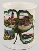 Pozsonyi emlékbögre. Pozsony-Pressburg felirattal, híres pozsonyi épületek ábrázolásával, cca 19. sz...