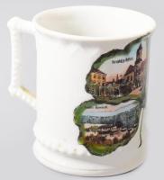 Pozsonyi emlékbögre. Pozsony-Pressburg felirattal, híres pozsonyi épületek ábrázolásával, cca 19. sz...