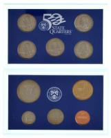 Amerikai Egyesült Államok 2002. 1c-1$ (5xklf) forgalmi sor + 2002. 5xklf "50 állam negyeddollár...