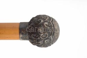 Ezüst (Ag) markolatú sétabot vég, jelzett, h: 21 cm