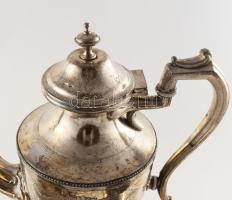 cca 1900 Nemesi címeres ezüstözött fém háromrészes szervírozó szett, kopott ezüstréteggel, m: 15-31 ...