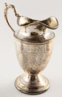 cca 1900 Nemesi címeres ezüstözött fém háromrészes szervírozó szett, kopott ezüstréteggel, m: 15-31 ...