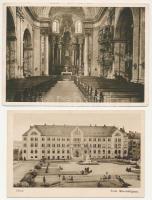 6 db RÉGI képeslap, közte 1 MODERN: Pécs, Jászárokszállás, Kisinóc, Mariazell, Budapest-Pázmány Egye...