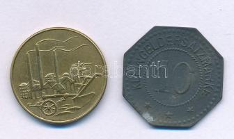 Német Birodalom / Weimari Köztársaság / Coburg 1917. 10pf Zn szükségpénz + NDK 1950A 50pf Al-bronz T...
