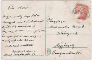 1918 Lőcse, Levoca; Erzsébet tér, Törvényszéki palota, Főreáliskola. Braun Fülöp kiadása / square, p...