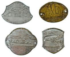 Vegyes, 4db-os botjelvény tétel, benne Ausztria DN "Maria-Wőrth am Wőrthersee" (35x41mm) + DN "Millstatt am see Karnten" (27x33mm) + Csehszlovákia DN "Biela Voda Weisswasser" (30x40mm) + Olaszország DN "Tre Cime di Lavaredo 3003M" (28x38mm) T:XF,VF Mixed, 4pcs walking stick badge lot, including Austria ND "Maria-Wőrth am Wőrthersee" (35x41mm) + ND "Millstatt am see Karnten" (27x33mm) + Czechoslovakia ND "Biela Voda Weisswasser" (30x40mm) + Italy ND "Tre Cime di Lavaredo 3003M" (28x38mm) C:XF,VF