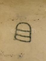 Carl Thieme (feltehetően) figurális díszítésű aufsatz. cca 1900, figurális és gazdag plasztikus virá...