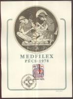 Kékesi László (1919-1993): Mediflex rézkarc-papír kis szériás emléklapon alkalmi bélyegzéssel 15x21 cm