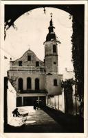 1944 Dés, Dej; Római katolikus templom / Catholic church (gyűrődés / crease)