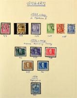 1913-1944 Magyar gyűjtemény, egyes kiadások duplán, összesen 650 db bélyeg Schaubek albumban (97.000...