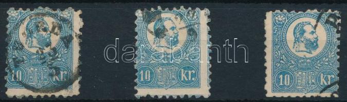 1871 Kőnyomat 10kr 3 db bélyeg