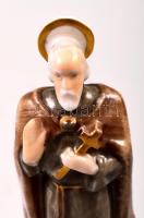 Herendi Szent Gellért szobor. Jelzett, kézzel festett, hibátlan, m. 10,5 cm /// Herend Saint Gerard ...