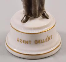 Herendi Szent Gellért szobor. Jelzett, kézzel festett, hibátlan, m. 10,5 cm /// Herend Saint Gerard ...