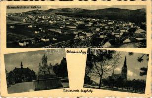 1942 Budapest II. Hűvösvölgy, Remetekertváros látkép, Máriaremete kegyhely. Kristó János kiadása (EK)