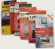 6 db Budapest várostérkép és kerülettérkép