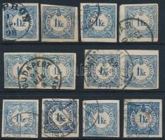 12 db hírlapilleték bélyeg, köztük szép bélyegzések is