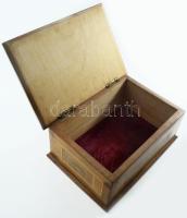 Intarziás fa doboz, 17x25x11 cm