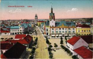 Kiskunfélegyháza, látkép, városháza, üzletek. Royko B. kiadása (Rb)