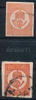1871 Kőnyomat téglavörös + sötétvörös színű hírlapbélyeg