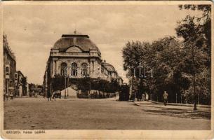 Szeged, Hotel Kass szálloda, villamos (Rb)