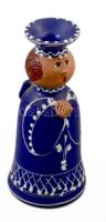 Imádkozó figurális gyertyatartó, minimális kopással, m: 18 cm
