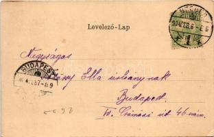 1904 Szeged, Klauzál tér, piac, könyvnyomda, üzletek (EK)