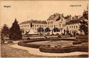 1928 Szeged, Dugonics tér, Hotel Dugonics szálloda, kávéház, étterem és sörcsarnok. Vasúti levelezőlapárusítás 9208. (EK)