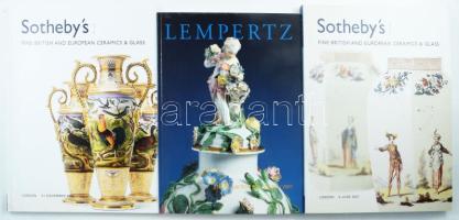 3 db aukciós katalógus - Sotheby's + Lempertz. Kiadói papírkötés, jó állapotban.