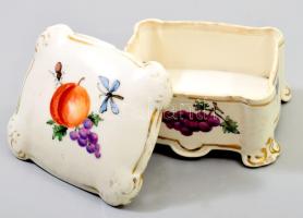 MZ Austria rovarmintás ékszeres doboz, jelzett, kopással, 8x6,5 cm