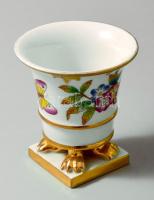 Herendi Viktória mintás körmös kisváza, jelzett, minimális kopással, m: 7,5 cm