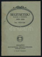 [Reményik Sándor] Végvári: Segítsetek! Hangok a végekről 1918-1919. Bp., 1919, Magyarország Területi Épségének Védelmi Ligája (Hornyánszky-ny.), 63+(1) p. Első kiadás. Kiadói papírkötés, kissé foltos borítóval, egyébként jó állapotban, felvágatlan lapokkal. Kelemen Béla (1863-1944) jogász, ügyvéd, politikus, országgyűlési képviselő, Csongrád vármegye és Szeged főispánja, kerületi kormánybiztos részére szóló ajándékozási bejegyzéssel: ,,Méltós. Dr. Kelemen Béla kerületi kormánybiztos Urnak, az én mélyen tisztelt barátomnak [...]" (azonosítandó aláírással).