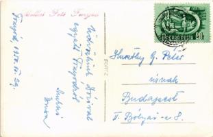 1950 Fonyód, móló, Badacsony a Balaton túlpartján. Bellai Fotó photo (EK)