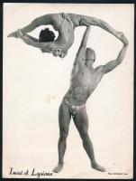 ,,Imré et Lysiane" táncos / előadóművész pár fotója, Photo Nogrady Paris, kisebb törésnyomokkal, 24x18 cm