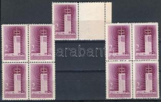 1958 Televízió I. "A" és "B" változatú négyestömb + üresmezős bélyeg (17.200)