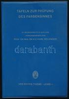 Velhagen, Karl: Tafeln zur Prüfung des Farbensinnes. Leipzig, 1967, VEB Georg Thieme, 14 p.+ 16 (színlátás tesztelésére szolgáló színes táblák) t. Német nyelven. Kiadói nyl-borítóban, kissé viseltes állapotban.