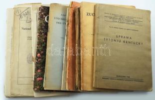 Vegyes különféle nagyrészt mezőgazdasággal kapcsolatos kiadvány, 27 db. Lengyel, német, angol nyelveken. Változó állapotban, közte foltos, szakadt, és rossz állapotú is.