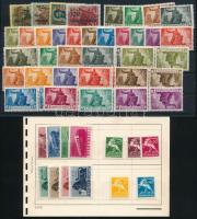 1933-1946 Összeállítás: Béke, Cserkész, Bélyeg- és Vasútjubileum, Újjáépítés sor (+ fordított párok)