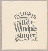 Kertes-Kollmann Jenő (1904-1974): Ex libris Tilde Windpassinger. Klisé, papír, jelzett a hátoldalán bélyegzéssel, lap teteje kartonra kasírozva, 4x3 cm