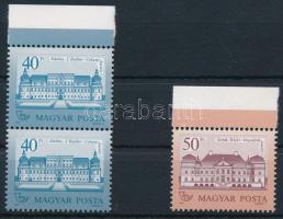 1987 Kastélyok 40Ft pár + 50Ft sihl papíron, 12 3/4 : 12 1/2 fogazással (17.000)