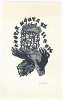 Kopasz Márta (1911-2011): Ex libris Knotik Márta. Linómetszet, papír, jelzett, 9x6 cm